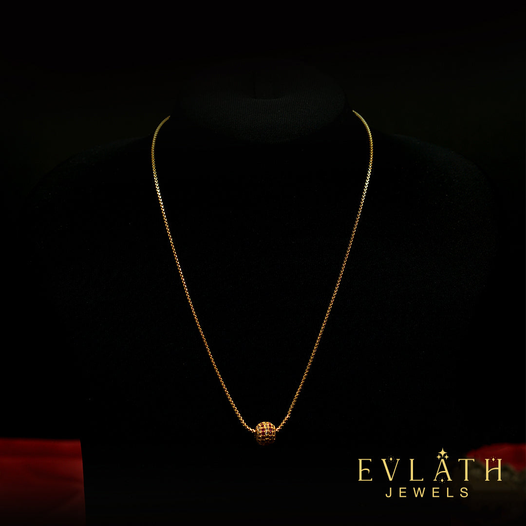 Elegant Gold-Plated Beaded Chain with Matching Locket – Evlath Jewels