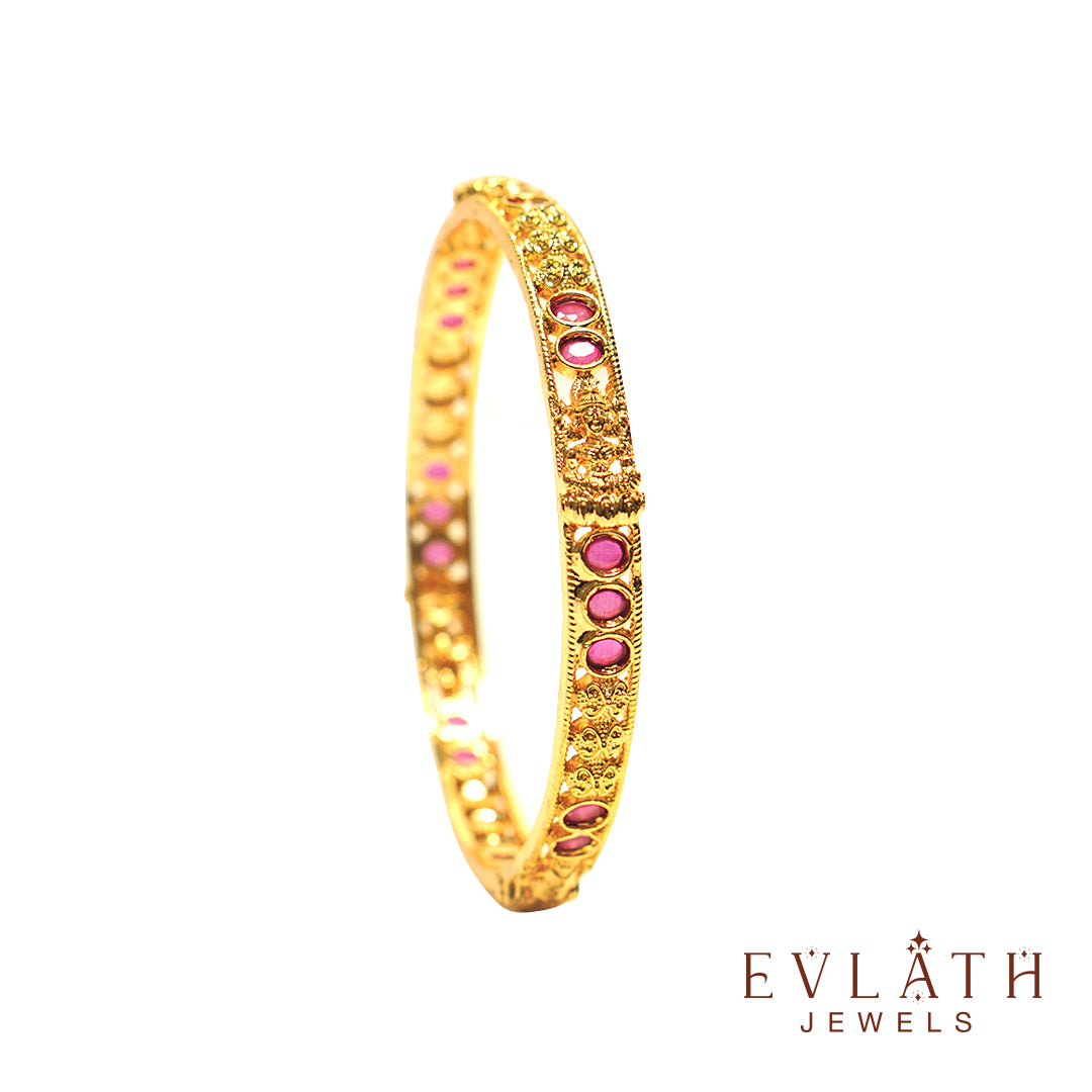 Premium Gold-Plated Lakshmi Bangles – Evlath Jewels