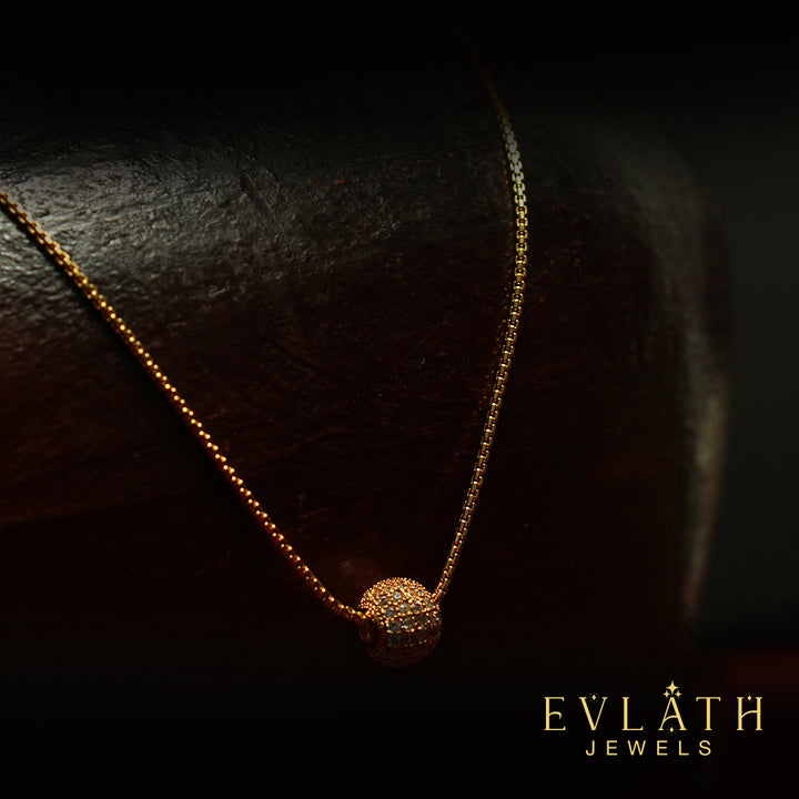 Elegant Gold-Plated Beaded Chain with Matching Locket – Evlath Jewels
