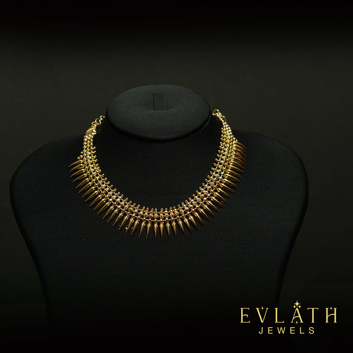 Premium Gold-Plated Mullamottu Necklace - Evlath Jewels