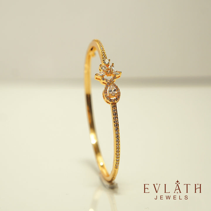 Premium Gold-Plated CZ Stone-Studded Openable Bangles – Evlath Jewels