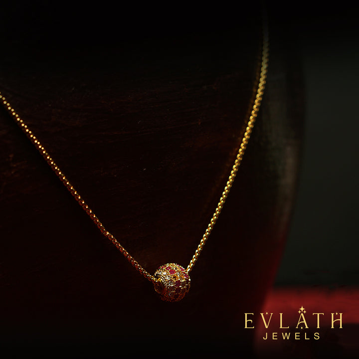 Elegant Gold-Plated Beaded Chain with Matching Locket – Evlath Jewels