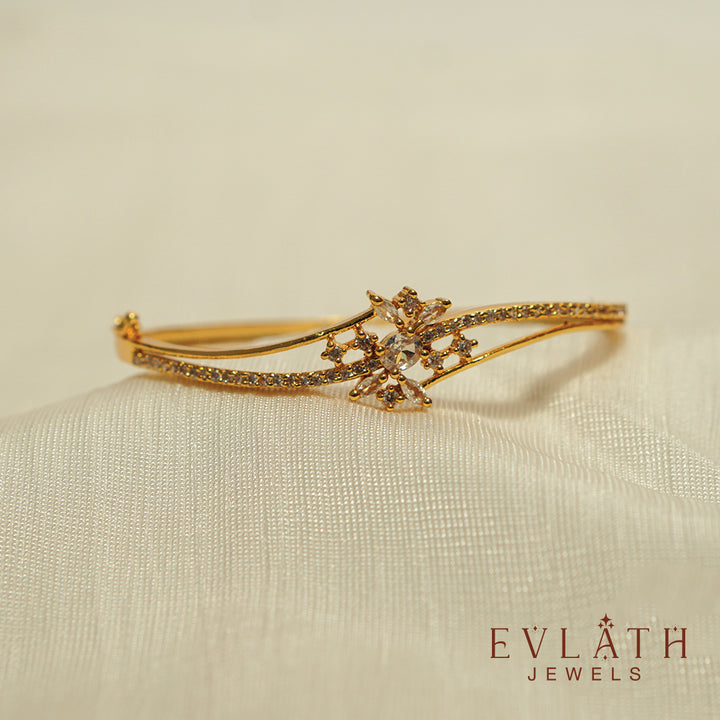 Premium Gold-Plated AD Stone Free Size Bangles – Evlath Jewels