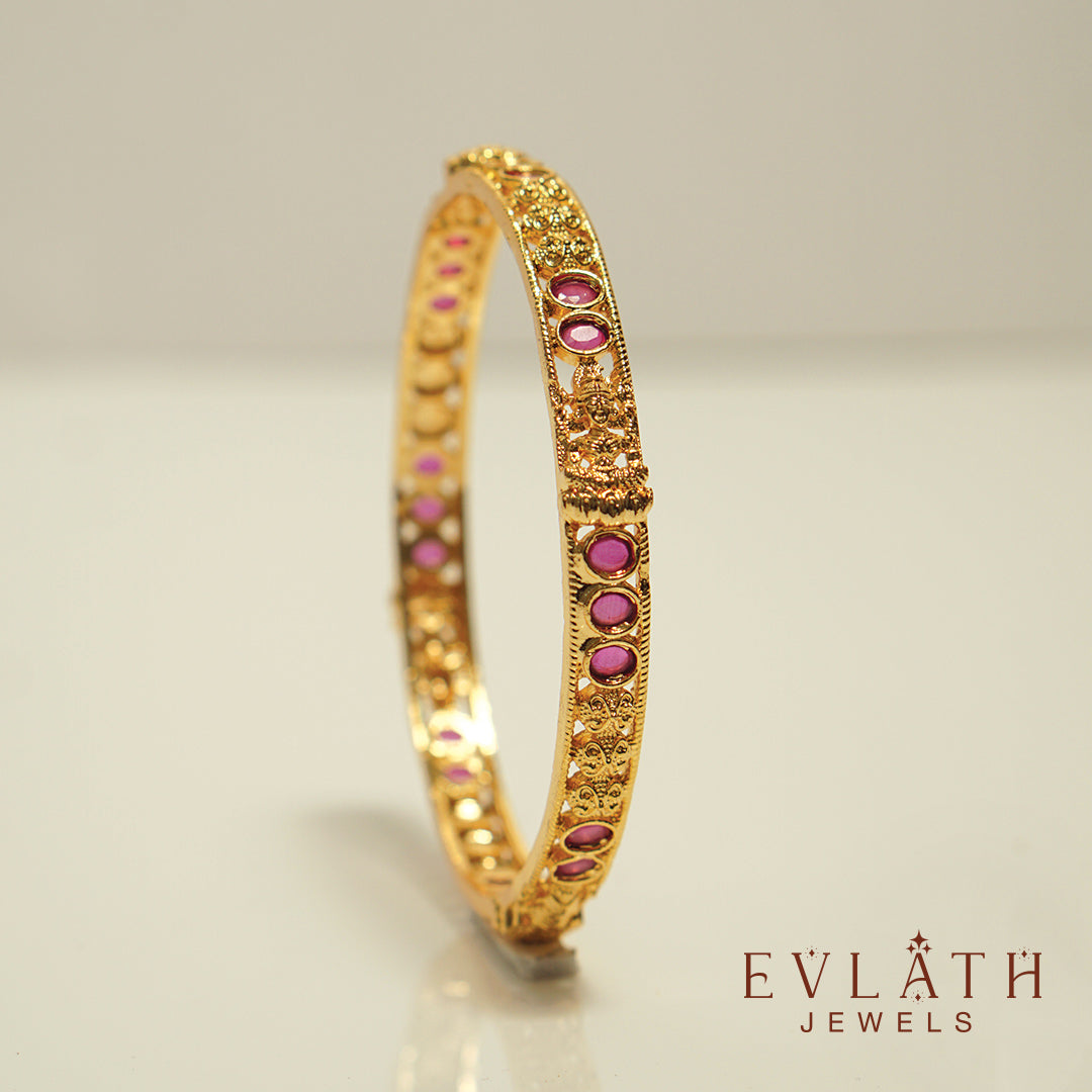 Premium Gold-Plated Lakshmi Bangles – Evlath Jewels