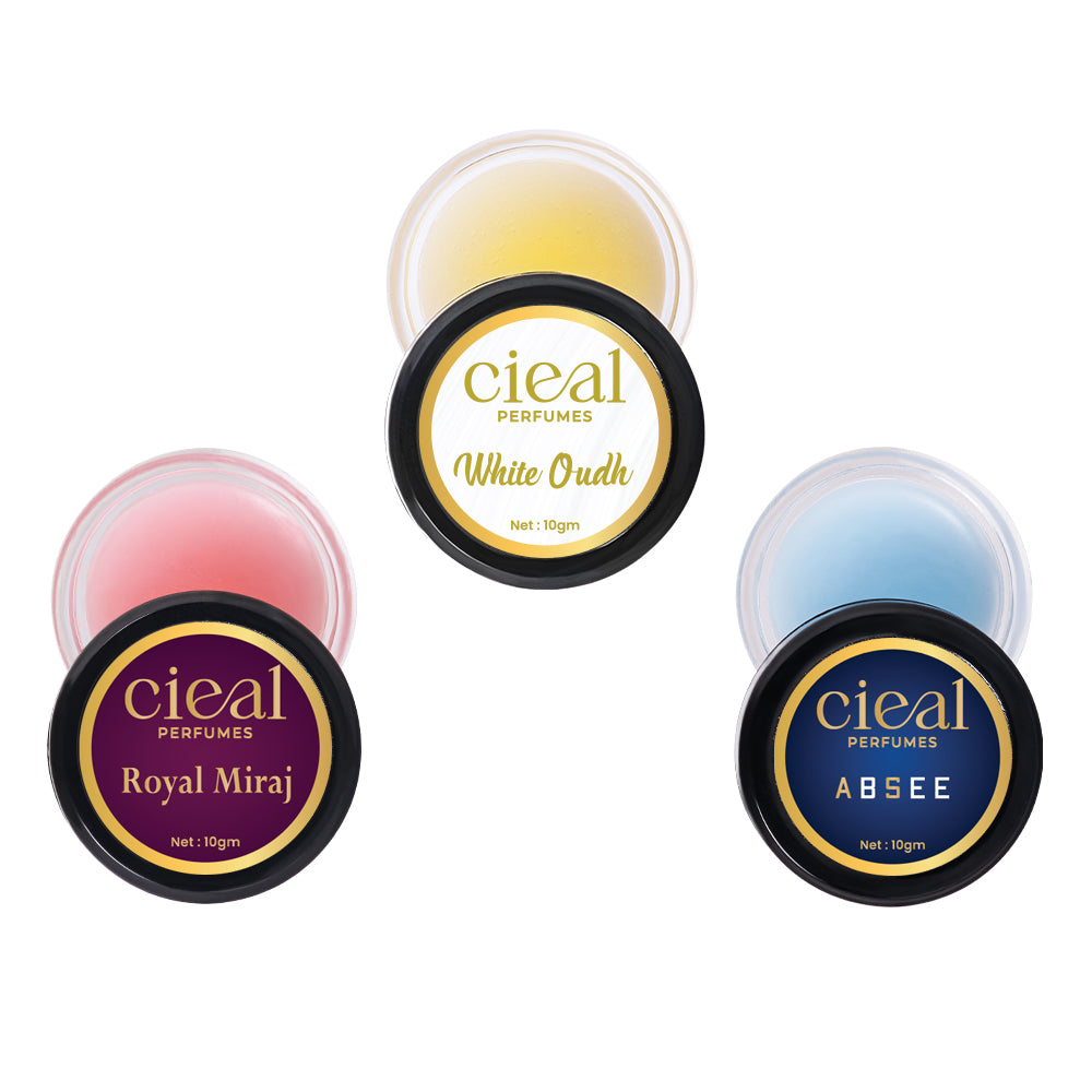 CIEAL Solid Perfume Set of 3 – Royal Miraj | White Oud | Absee