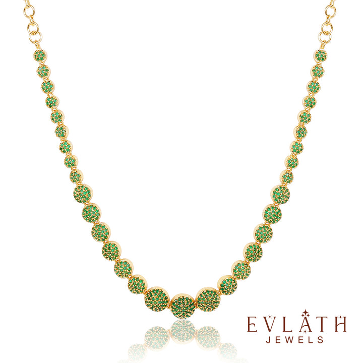 Premium quality gold plated Emerald stone beads studded Necklace -  Evlath Jewels