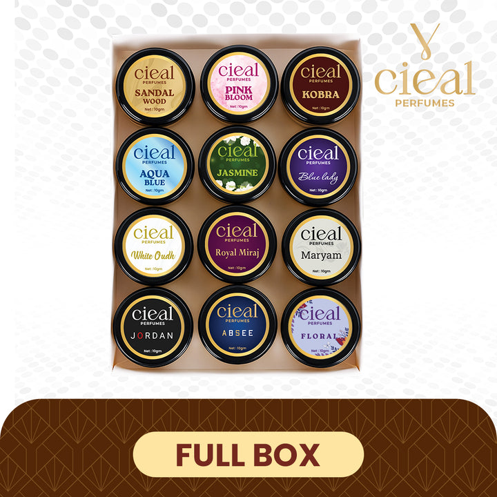 CIEAL Solid Perfume Set of 12 – Premium Solid Perfumes in One Elegant Box