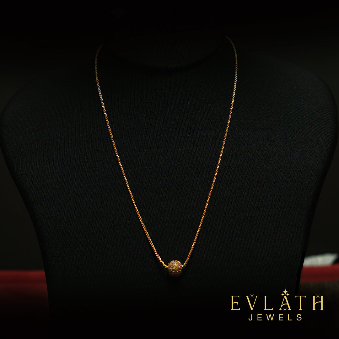 Elegant Gold-Plated Beaded Chain with Matching Locket – Evlath Jewels