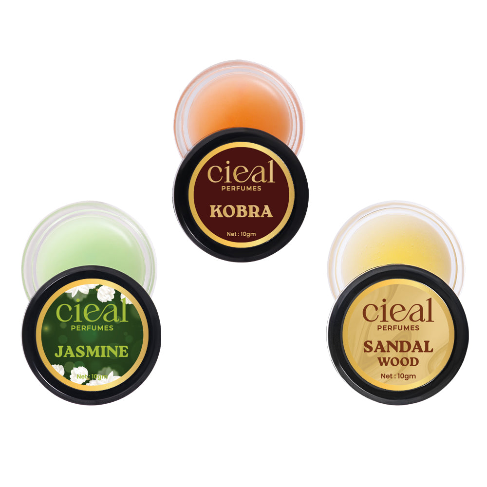 CIEAL Solid Perfume Set of 3 – Jasmine | Kobra | Sandalwood
