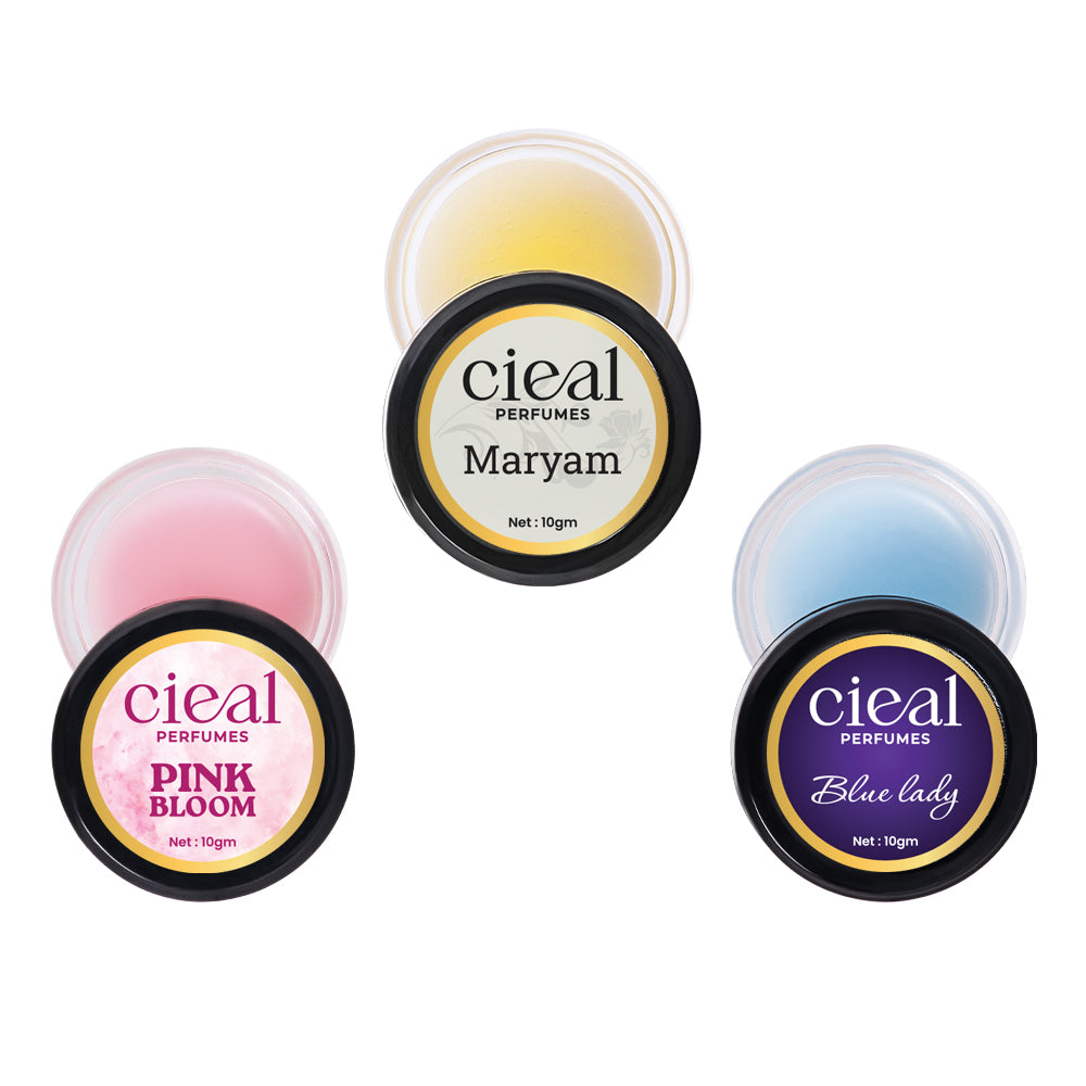 CIEAL Solid Perfume Set of 3 – Pink Bloom | Maryam | Blue Lady