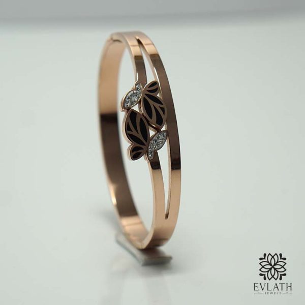 Rose Gold Plated AD Adjustable bangles - Evlath Jewels