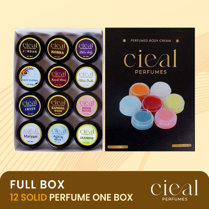 SET OF 12 SOLID PERFUMES - PREMIUM SOLID PERFUMES IN ONE ELEGANT BOX