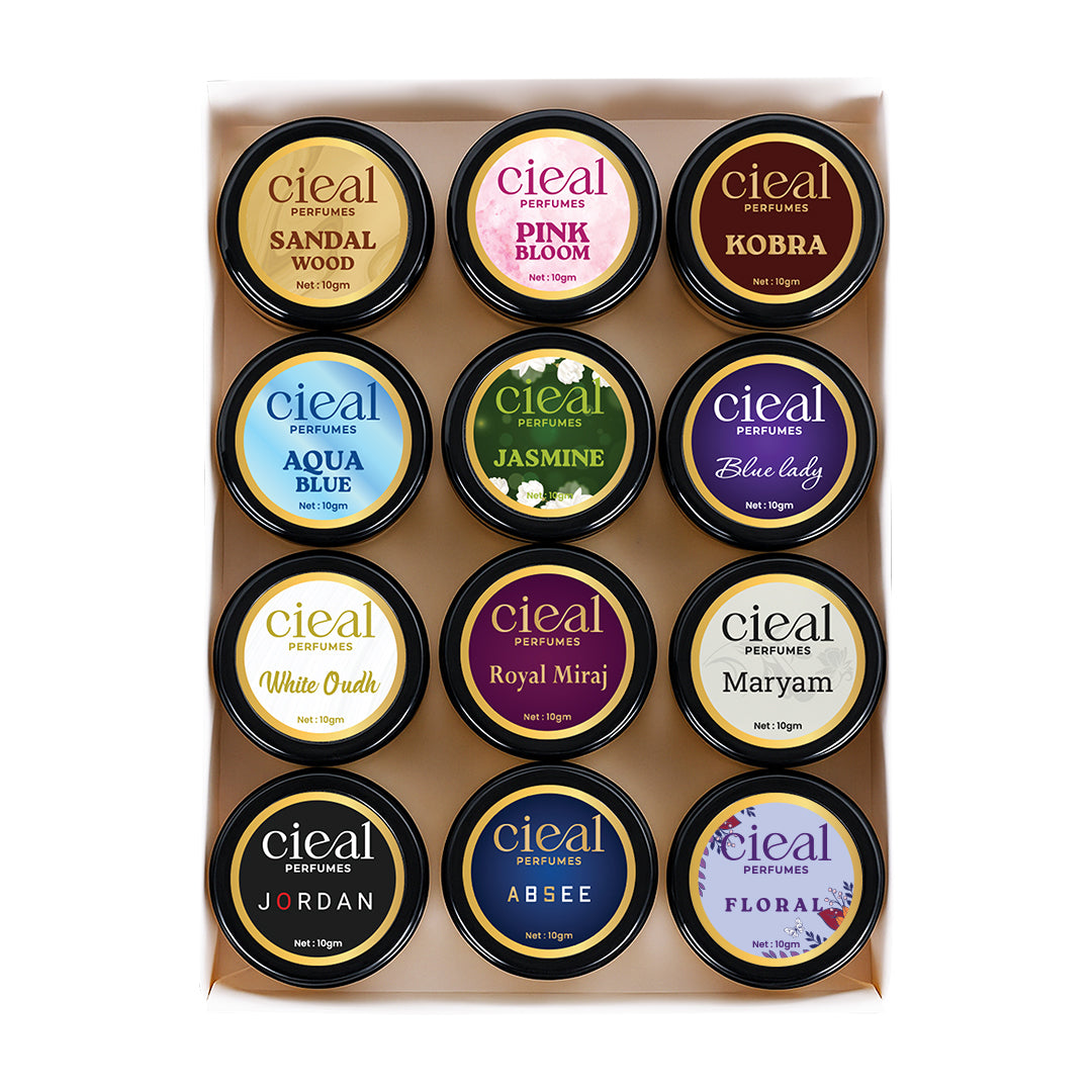 CIEAL Solid Perfume Set of 12 – Premium Solid Perfumes in One Elegant Box