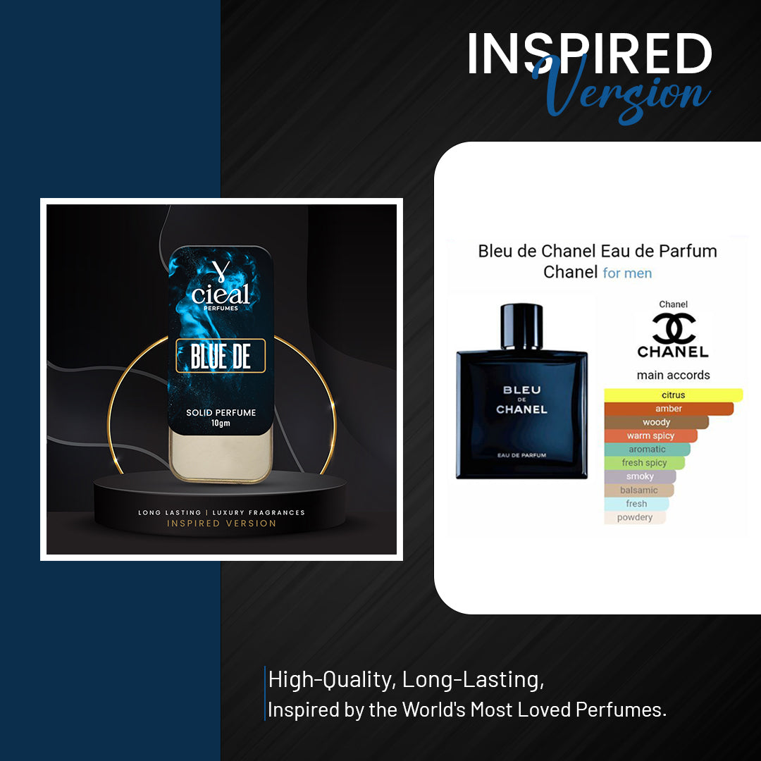 CIEAL SLIDING SOLID PERFUME – SET OF 6-3 INSPIRED BY CREED AVENTUS, CK ONE, ONE MILLION, DIOR SAUVAGE, BLACK OPIUM & BLEU DE CHANEL.