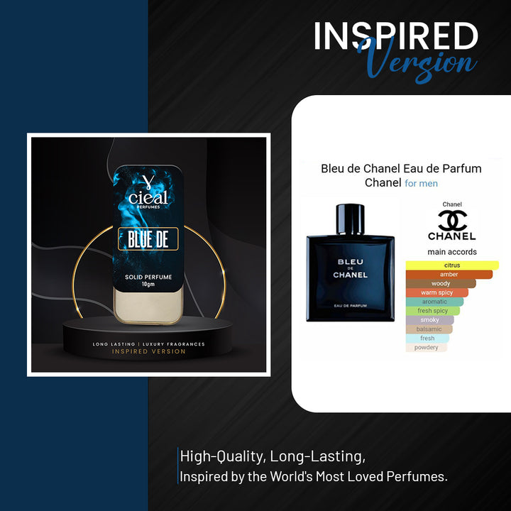 CIEAL SLIDING SOLID PERFUME – SET OF 6-3 INSPIRED BY CREED AVENTUS, CK ONE, ONE MILLION, DIOR SAUVAGE, BLACK OPIUM & BLEU DE CHANEL.