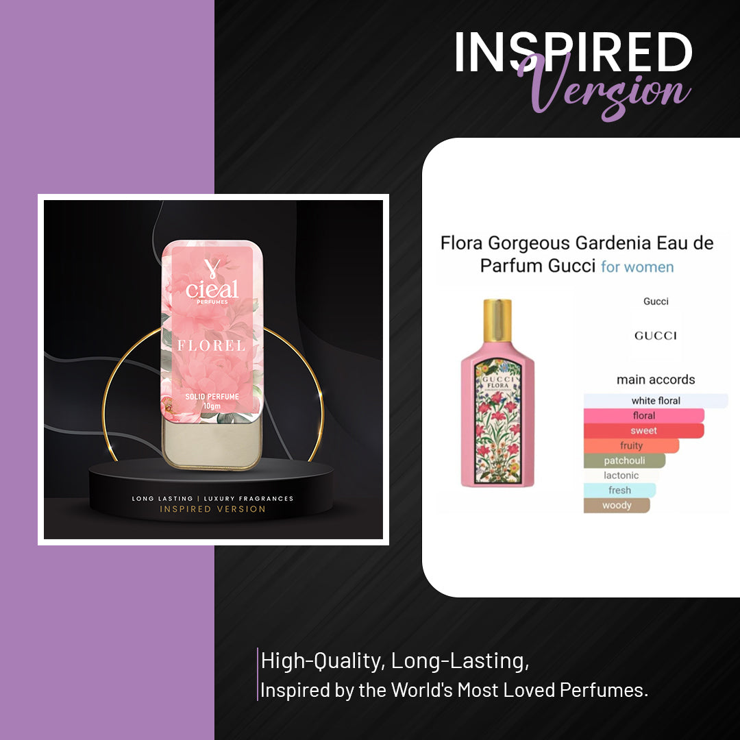 CIEAL SLIDING SOLID PERFUME SET OF 6-1 INSPIRED BY BOMBSHELL, ONE MILLION, GOOD GIRL, BRIGHT CRYSTAL, GUCCI FLORA & BLACK OPIUM.