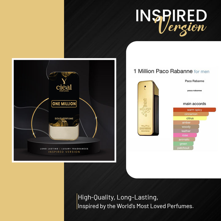 CIEAL SLIDING SOLID PERFUME SET OF 6-1 INSPIRED BY BOMBSHELL, ONE MILLION, GOOD GIRL, BRIGHT CRYSTAL, GUCCI FLORA & BLACK OPIUM.