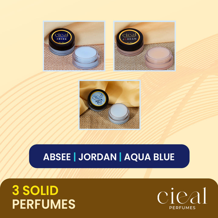 SET OF 3 SOLID PERFUMES – ABSEE JORDAN  AQUA BLUE