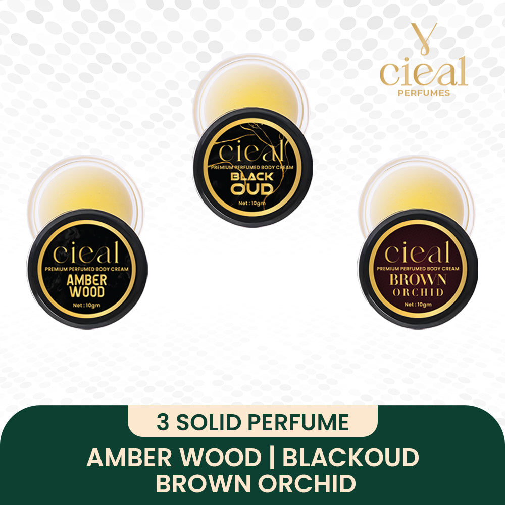 SET OF 3 SOLID PERFUMES – AMBER WOOD | BLACK OUD | BROWN ORCHID