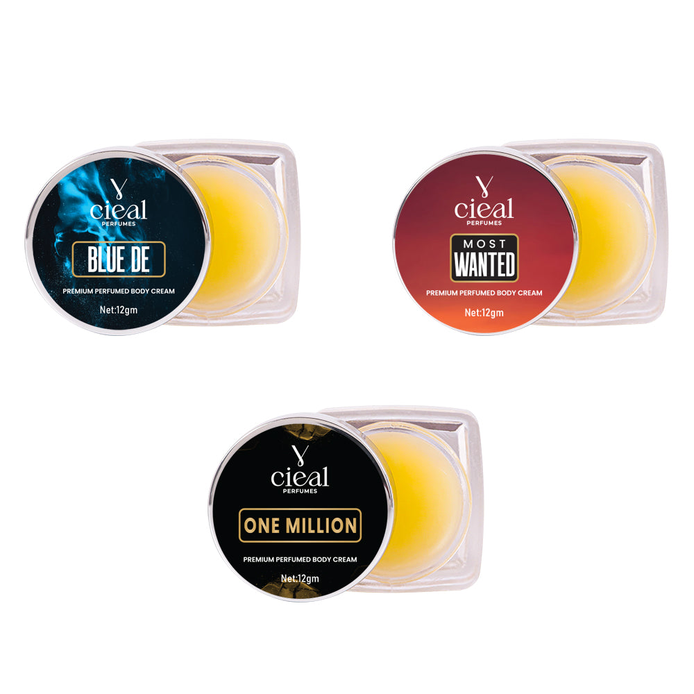 CIEAL Premium Solid Perfume Set of 3 – Inspired by BLEU DE, MOST WANTED,ONE MILLION (MEN)