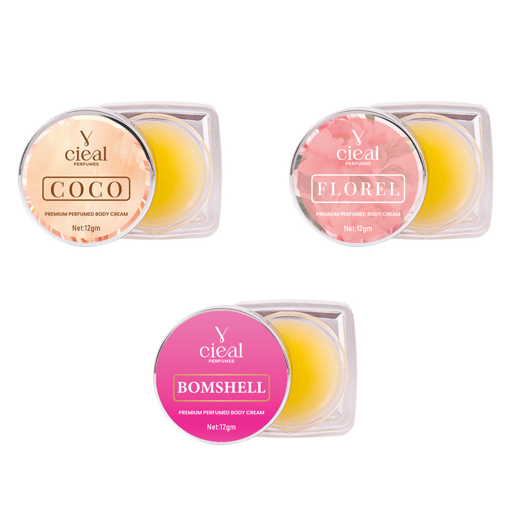 CIEAL Premium Solid Perfume Set of 3 – Inspired by PURPLE OUD, FLORAL,BOMBSHELL (WOMEN)