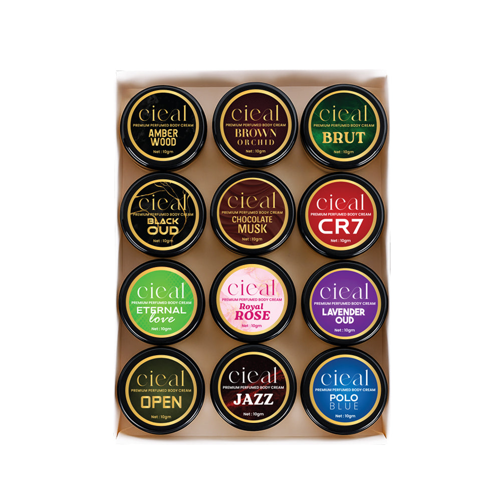 CIEAL Solid Perfume Set of 12 – Complete Collection of Premium Solid Perfumes in One Elegant Box